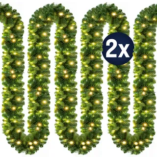 Weihnachtsgirlande 2er-Set 10m In-/Outdoor