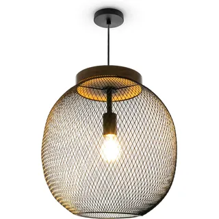 Paco Home Pendelleuchte »TRAPU« E27 Pendelleuchte Esstisch Metall Korb Retro Pendellampe Vintage E27, schwarz
