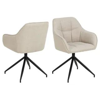 Actona ebuy24 Brenda Esszimmerstuhl mit Armlehne, Drehfunktion, beige