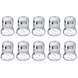 Westmark Salzstreuer, 10 Stück, Fassungsvermögen: je 40 ml, Glas/ABS, Verchromt, Paris-Chrome, Silber/Transparent, 630322E2