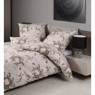 Janine Design Edelflanell-Bettwäsche-Garnitur Chinchilla S 78068 Farbe taupe Größe 135x200+80x80 - Taupe