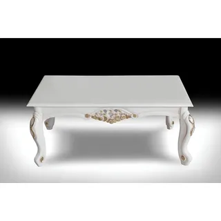 Couchtisch Tisch Designer Beistelltisch 130x80 Couchtische Tische Barock - Weiß