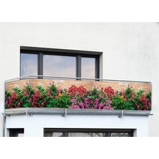 Bild Balkonsichtschutz »Mauer-Blumen«, 5 m, UV- und witterungsbeständig, bunt