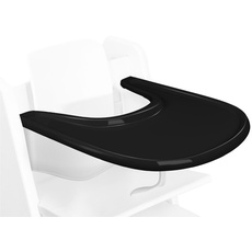 Tablett Kompatibel mit Stokke Tripp Trapp Stuhl, Tray für Hochstuhl Hochstuhlzubehör für Kleinkinder 6–36 Monate (Schwarz)