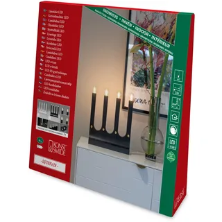 Konstsmide LED Holzleuchter, mattweiß lackiert, mit an/aus Schalter inkl. Dimmer, 4 warm weiße Dioden, 24V, Innen, 3,6W, weißes Kabel - 3918-205TR