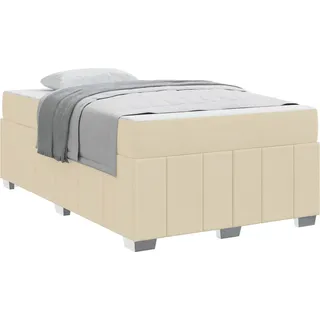 vidaXL Bettrahmen mit Matratze Creme 120 x 200 cm Stoff - Creme