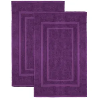 NatureMark 2er Pack Badvorleger | Premium Qualität | 100% Baumwolle | 50 x 80 cm | Duschvorleger Duschmatte Doppelpack | Farbe: Lila