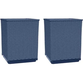vidaXL Pflanzkübel 2 Stk. Blaugrau 30x30x37 cm Polypropylen