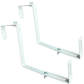 Artillen 2 Stück Pflanzenaufhänger Wandhaken Blumenfenster Box Pflanzgefäß Halterungen Blumenkasten Halter für Montage Geländer Balkon Blumentopf Halterung Verstellbarer Blumentopf Pflanztopf Halter