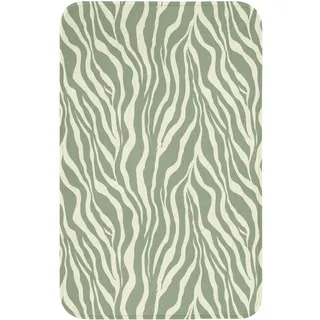 OnlyWow Wc-Vorleger Zebra - Motiv - Grün WC Teppich 50x80 cm , Salbeigrün , Textil , Füllung: Polyurethan (Pur) , Rechteckig , 50x1 cm , Heimtextilien, Badtextilien, WC Vorleger