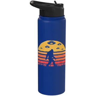 Bigfoot UFO Abduction - Vintage BELIEVE Retro Stainless Steel Insulated Water Bottle