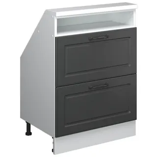 Vicco Dachschrägenschrank Rion Anthrazit Landhaus/Weiß mit 2 Schubladen , Holzwerkstoff , 1 Fächer , Rechteckig , 60x81.6x46 cm , Kleinmöbel, Kommoden, Kommoden
