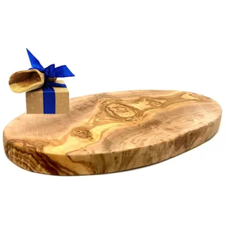 Olivenholz-erleben Frühstücksbrett »Brett oval, aus Olivenholz 30 cm« platzsparende Form ist ideal für Frühstück, Snacks oder Servieren, braun