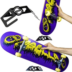 MEOLLO Vertikale und horizontale Halterung Hänger für Skateboard (100% Stahl) (3 X Schwarz)