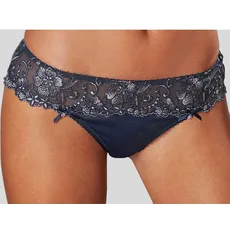 LASCANA String »Wanda Dessous«, mit Stickerei Spitze in blumiger Optik, blau