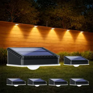 6PCS Solarlampen für Außen Garten Wassserdicht Solar Zaunleuchten für Außen