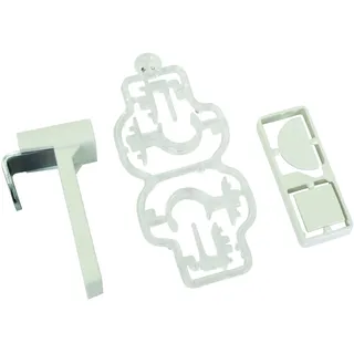 GARDINIA Klemmträger für Vitragestangen/Caféhausstangen, 2 Stück, Montage, Klemmhalter, Metall/Kunststoff, Weiß