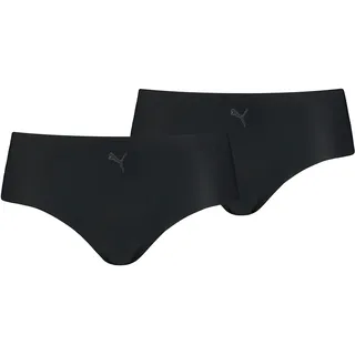 PUMA Damen Puma Women's Seamless (2 Pack) Hipster Panties, Schwarz, M EU