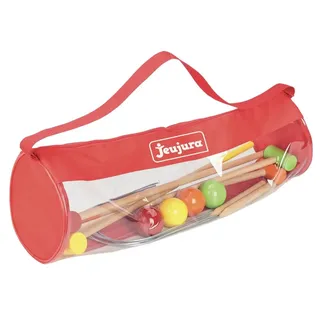 Jeujura JeujuraJ8603 Krocket-Spiel aus Holz, 4 Spieler mit Tasche, Mehrfarbig