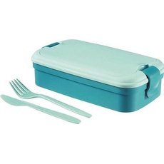 Bild Lunchbox Lunch & Go inklusiv Besteck 23,5x13,5x6,3cm in blau, Plastik, 23.5 x 13.5 x 6.3 cm