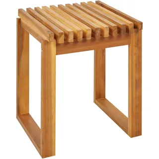 Beliani Gartentisch 40/40 cm Massivholz Heller Holzfarbton Bellano , Hellbraun , Quadratisch , 40x44x35 cm , Gartenmöbel, Gartentische