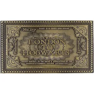FaNaTtik Harry Potter Hogwarts Express Zugticket Replik Metall Nachbildung, Souvenir, Einheitsgröße, Gold, Limitiert auf 9.995 Stück, Ideal für Kinder, Teenager und Erwachsene