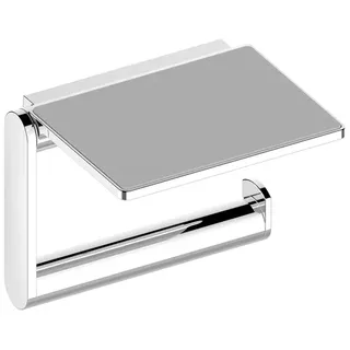KEUCO PLAN Toilettenpapierhalter mit Ablage, schwenkbar, 14973170000, Farbe: Aluminium-finish