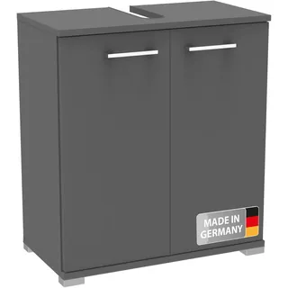 Fackelmann Easy Waschbeckenunterschrank in Anthrazit – 60cm Breit, Modernes Design und praktischer Stauraum, 2 Türen, inkl. Füße – Made in Germany