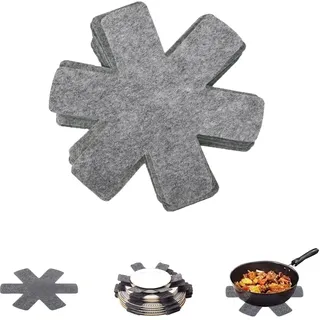 SNZ 10er Set Pfannenschoner aus Filz (26cm) - rutschfeste Topfuntersetzer für Tefal/WMF/Elo Pfannen - Küchenutensilien zum Schutz von Möbeln & Verlängerung der Pfannenlebensdauer - Grau