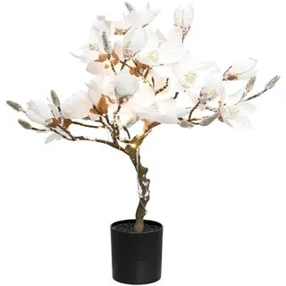 Kunstpflanze CREATIV DECO "Magnolie", rosa (weiß, braun, schwarz, natur, altrosa), H:58cm, Kunstpflanzen, Kunstpflanze, beschneit, mit 20 LEDs