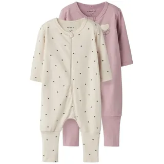 NAME IT Damen Nbfnightsuit 2P Zip Ff Heart Noos, Summer Sand, 68 EU