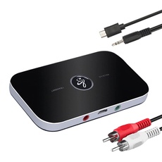 Bluetooth-Adapter 5.0, AUX-Bluetooth-Adapter, 2-in-1-bluetooth Receiver/Bluetooth Sender, mit 3,5-mm-RCA, HD niedrige Latenz, für TV, PC, Stereoanlage zu Hause (Schwarz)