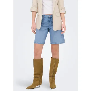 Jeansbermudas ONLY "ONLRHONA LW SHORTS DNM", Damen, Gr. M, N-Gr, light blau denim, Denim/Jeans, Obermaterial: 100% Baumwolle, unifarben, kniefrei, Jeans Jeansbermudas