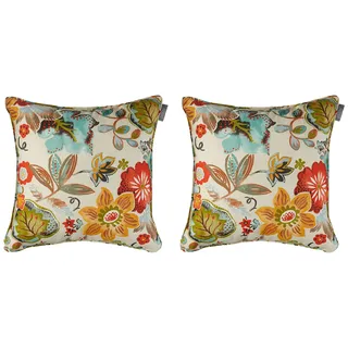 Pillow Perfect Outdoor/Indoor Alatriste Ivory Überwurfkissen, gesponnenes Polyester, grün, 18.5"x 18.5", 2