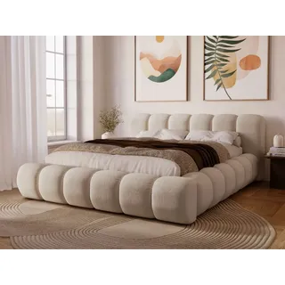 GrainGold Polsterbett Doria 180x200 - Bett 180x200, Polsterbett mit Bettkasten und Lattenrost - Beige (Komodo 7371) - Beige