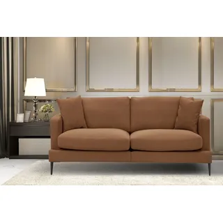 Home Affaire 2-Sitzer »Cozy elegantes Designsofa, Maße B/T/H: 151/97/80 cm« mit losen Kissen und Metallbeinen, orange