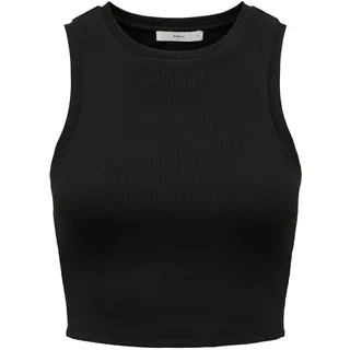 ONLY Damen Cropped Tank Top 2-er Stück Pack Kurzes Bauchfreies Shirt Einfarbiges Basic Set ONLVILMA