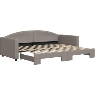 vidaXL Tagesbett Ausziehbar Taupe 90x200 cm Stoff - Taupe