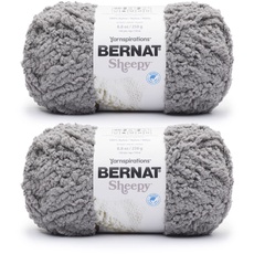 Bernat Sheepy Vapor Gray Garn – 2 Packungen mit 250 g – Nylon – 6 super sperrig – Stricken/Häkeln