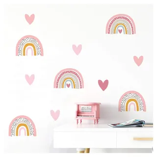 Little Deco Wandtattoo viele Regenbogen mit Herzen DL486