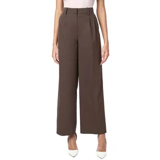 Vero Moda Damen Vmnila Mw Loose Dad Pant Noos Stoffhose, Chocolate Brown, 34W x 32L