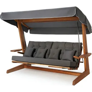 Westmann Irokoholz Hollywoodschaukel Luna 2600 Anthrazit 139x260x195 cm - Grau