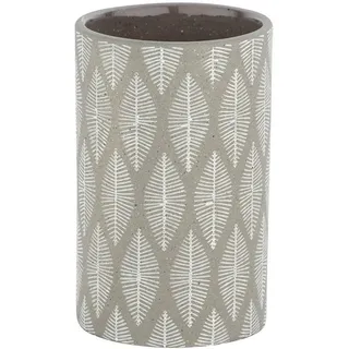 Wenko Zahnputzbecher , Grau , Keramik , 7x12x7 cm , Badaccessoires, Zahnputzbecher