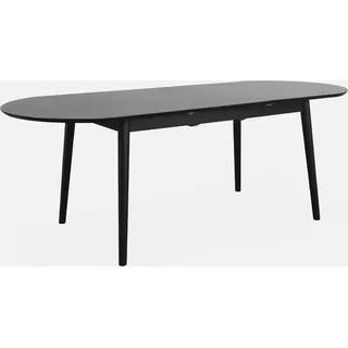 sweeek - Ausziehbarer ovaler Esstisch für 6 bis 8 Personen, 160-210cm - Schwarz - Schwarz