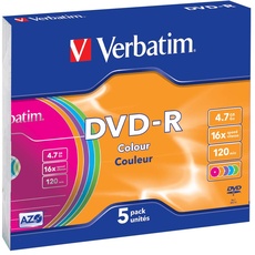 Bild DVD-R 4,7 GB 16x Colour 5 St.