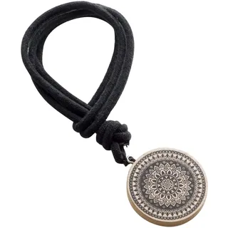 Douceur d'Intérieur, Raffhalter Seil (L 41 x Durchmesser 6 cm) Hypnotica schwarz, Holz Bedruckt