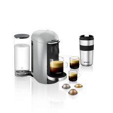 Nespresso Krups YY2778FD Vertuo Kapselmaschine für Espresso oder Kaffee, 40 ml bis 410 ml, Titan silberfarben