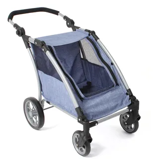 Bayer Chic 2000 Puppen-Zwillingsbuggy Puppen-Trailer Roadster jeans blau