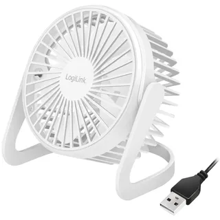 Logilink USB-Schreibtischventilator, 12,7 cm, 30 dB, weiß