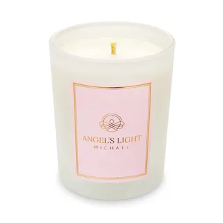 ANGEL'S LIGHT MICHAEL - Luxuriöse Duftkerze. Energie des Schutzes. Handgefertigt. 270g Natürliches Sojawachs mit ätherischen Ölen. Zedernholz, Melisse und Mandarine. Öko-Baumwolldocht.